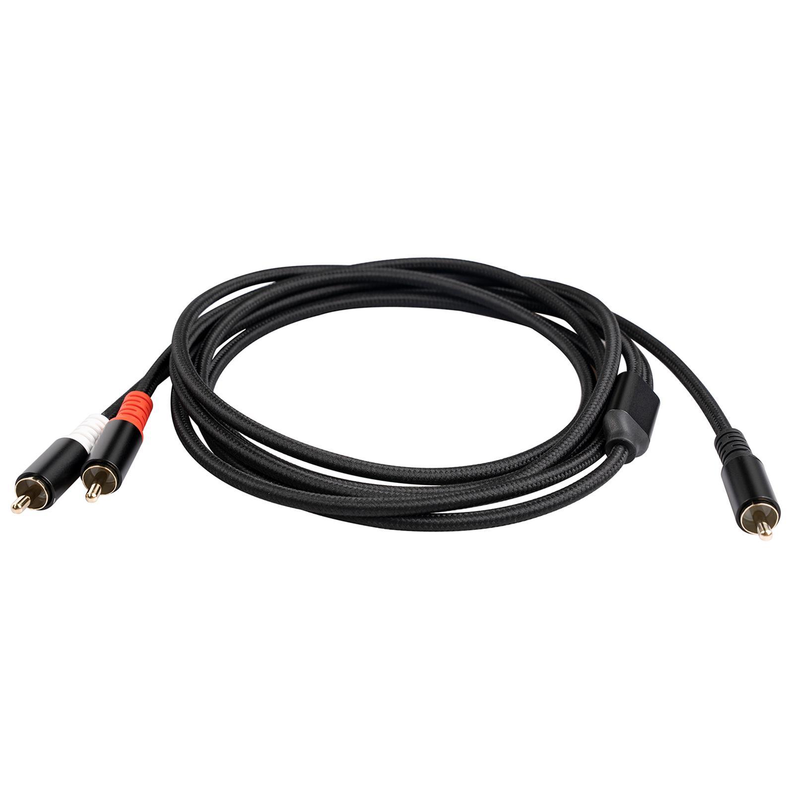 RCA to 2RCA Subwoofer Cable,1 RCA Male to 2 RCA Male Audio Cable RCA Y Adapter Stereo Plug Phone Headphone Output to Home Audio System
