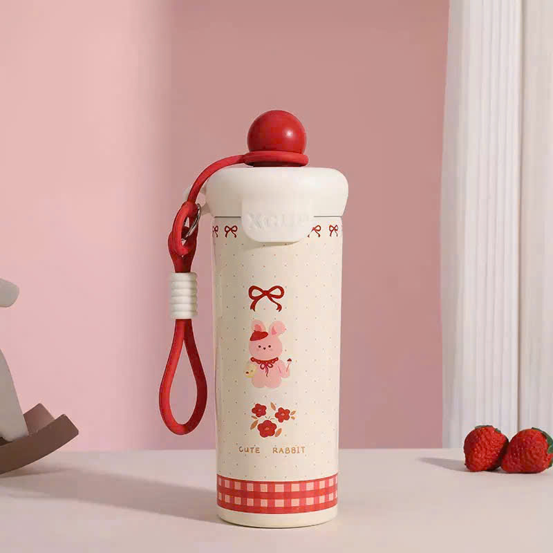 Bình Giữ Nhiệt Lạnh Nắp Tròn CUP 600ml Thiết Kế Kèm Dây Đeo