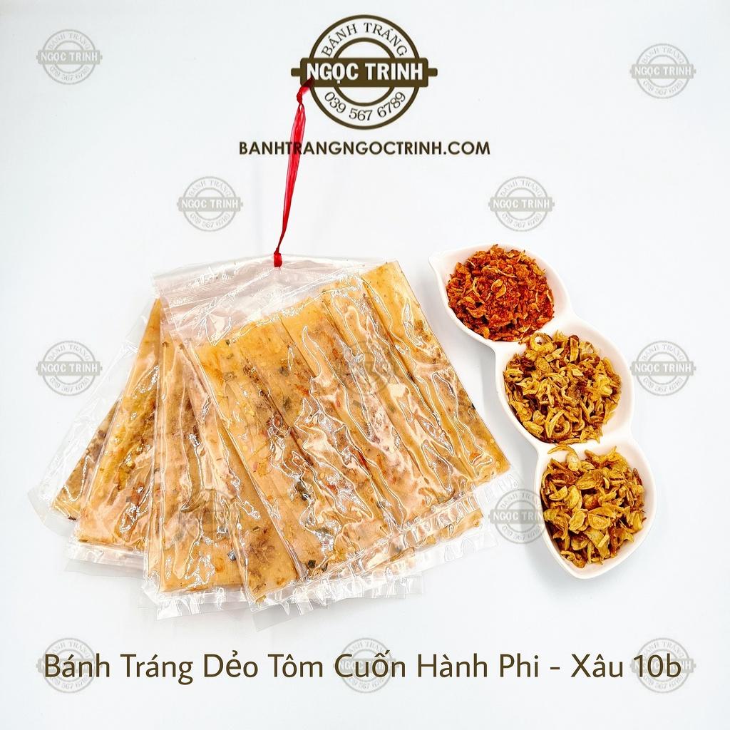 (Xâu 10/túi) Bánh tráng dẻo tôm cuốn hành phi cực ngon bánh tráng Ngọc Trinh