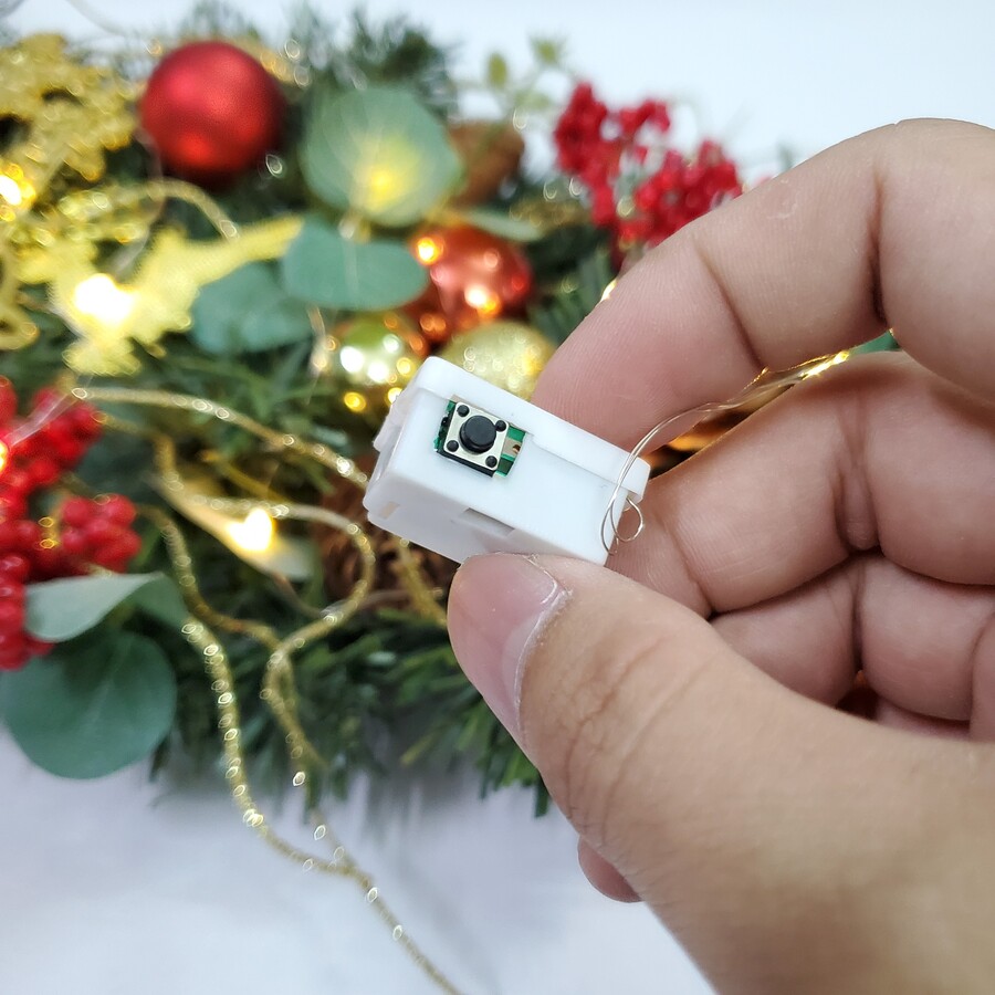 Chùm Thông Treo Tường CT01 Nơ Nhung Đỏ Trang Trí Noel Giáng Sinh