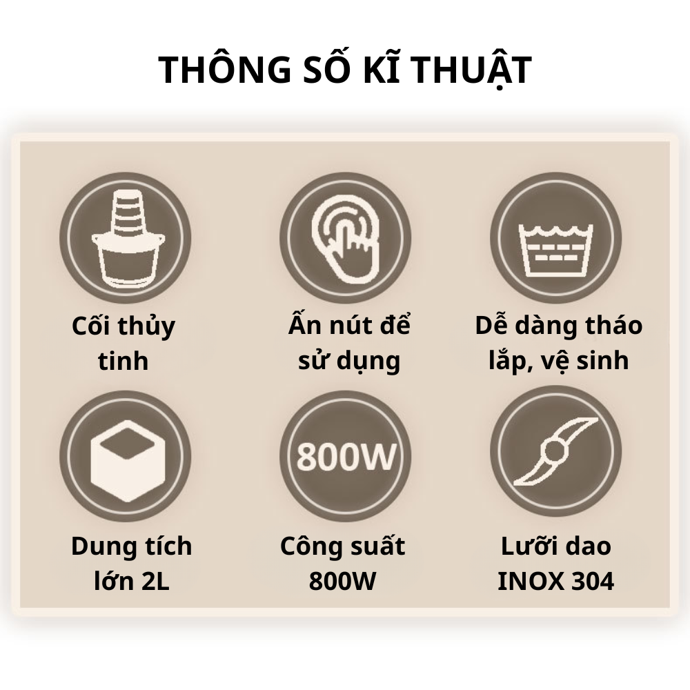 Máy xay thịt Lumabella LB-7025A công suất 800W, Cối thủy tinh dung tích 2L - Xay thực phẩm xay thịt cá - HÀNG CHÍNH HÃNG