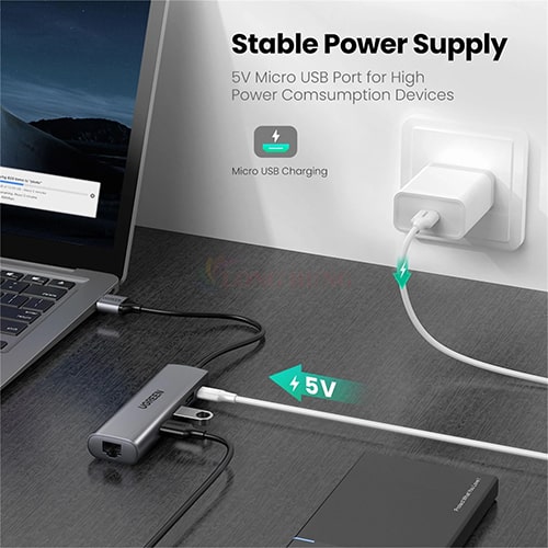 Cổng chuyển đổi Ugreen 5-in-1 USB 3.0 Multifunction Adapter CM266 60812 - Hàng chính hãng