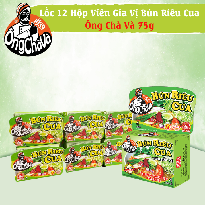 Lốc 12 Hộp Viên Gia Vị Bún Riêu Chay Ông Chà Và 75g