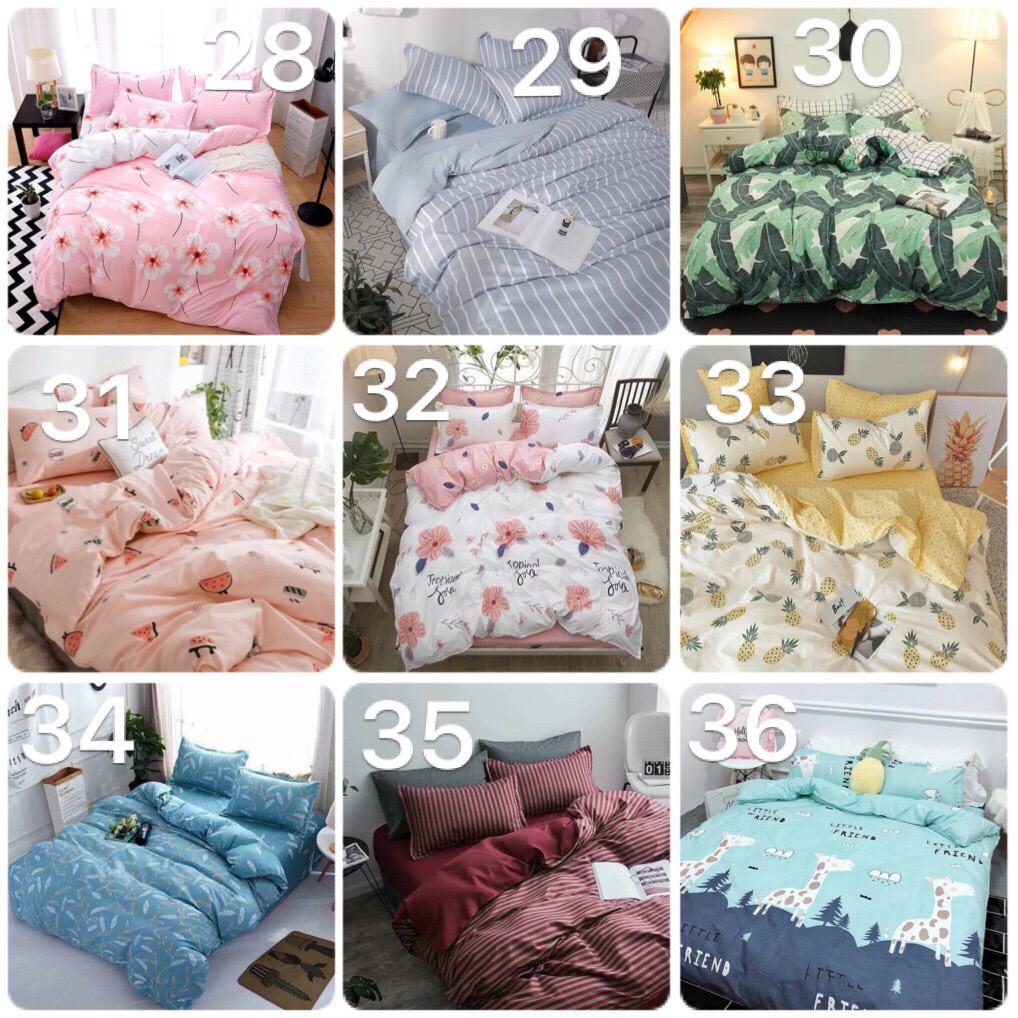 Bộ 4 Món Chăn Ga Gối Cotton Poly | Hàng nhập khẩu hỗ trợ bo chun