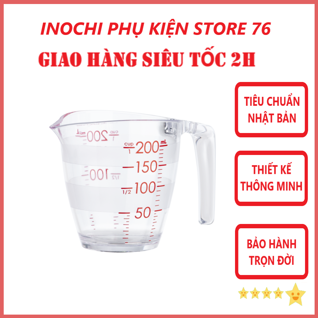 Cốc Đong Yoko Chia Vạch Sản Xuất Theo Tiêu Chuẩn Nhật Bản - Chính Hãng inochi ( Tặng kèm khăn lau đa năng pakaksa)