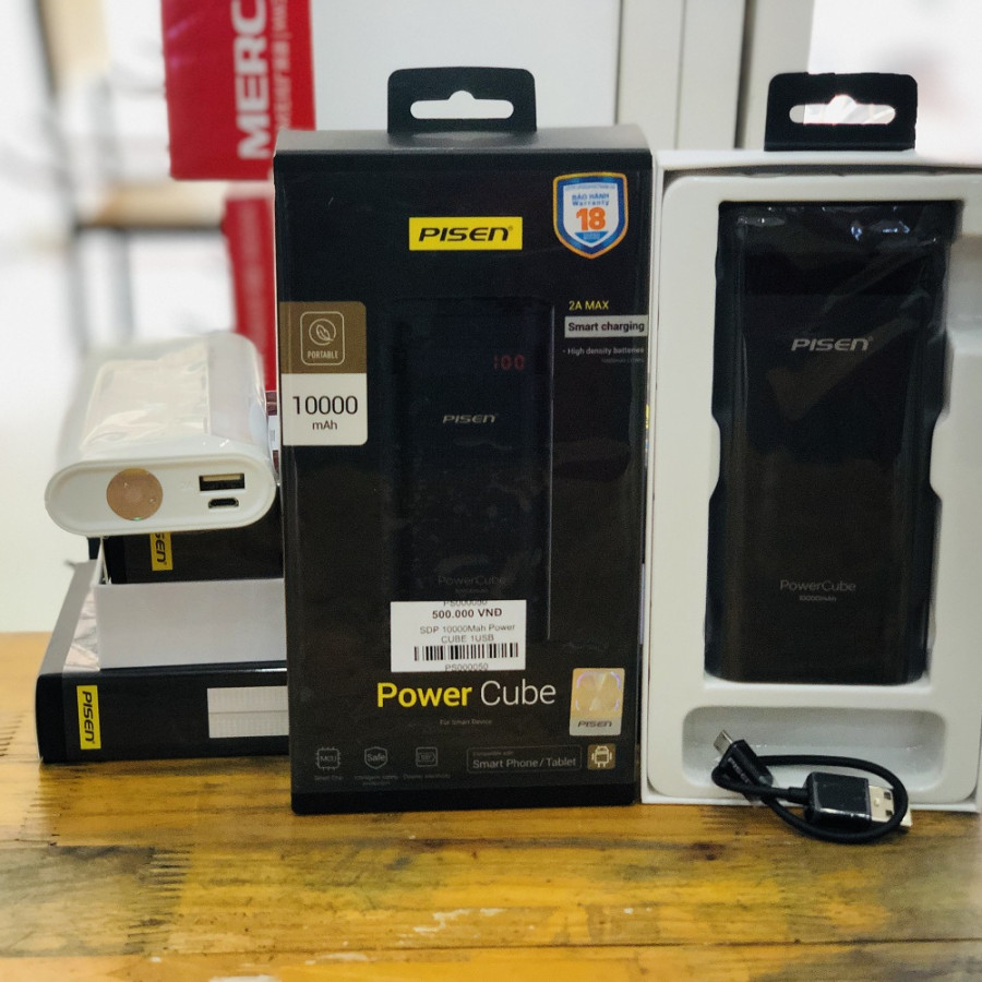 Sạc dự phòng Pisen Power Cube D220 10.000mAh