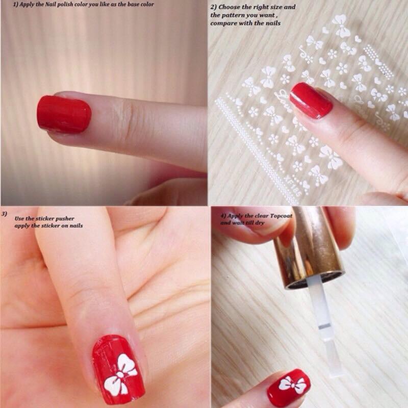 Combo 10 tấm sticker dán móng nhiều mẫu Nail Art (35-40 hình/tấm)