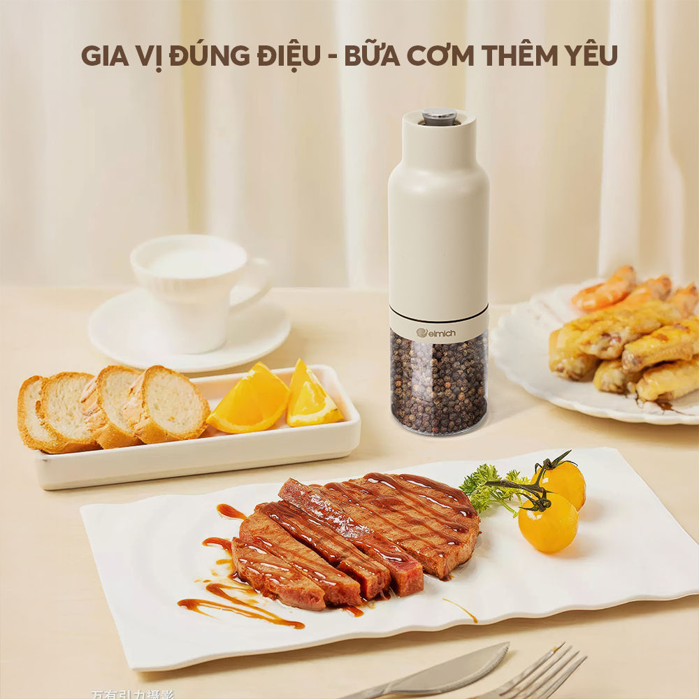Lọ Xay Tiêu Chạy Pin Elmich PME9310, Hàng Chính Hãng, Tùy Chỉnh Độ Mịn - JoyMall