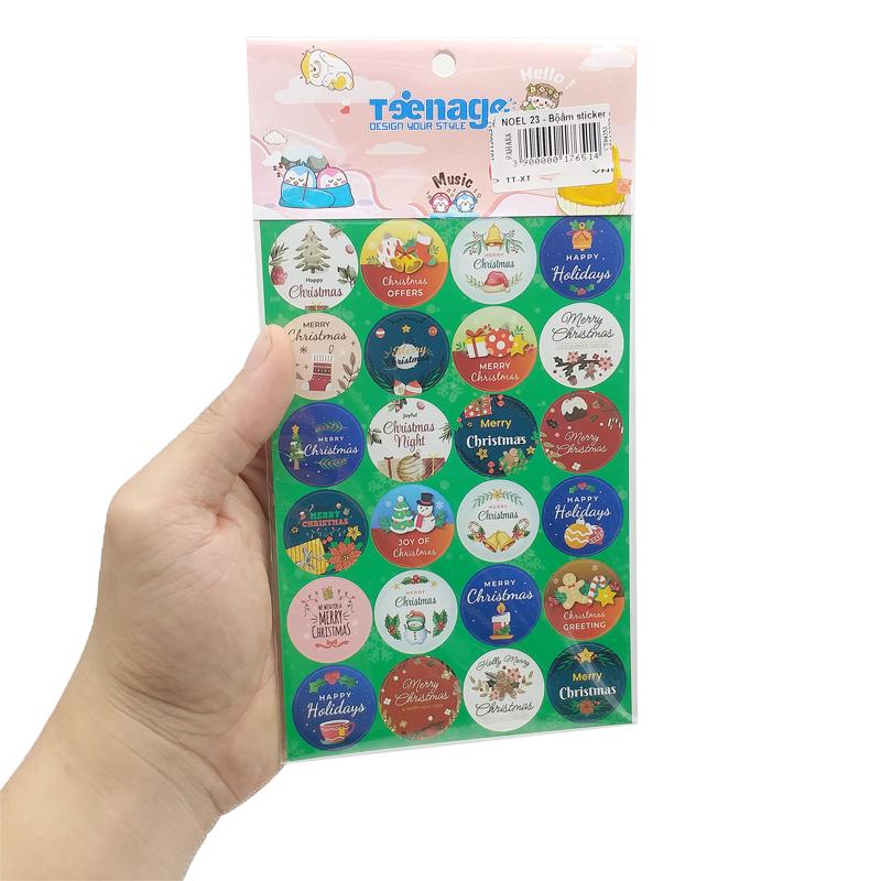 Bộ 10 Tờ Sticker Cổ Động Merry Christmas - Teenage 03