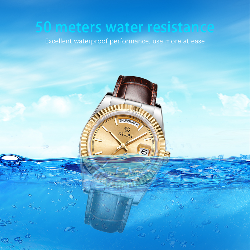 【START】Đồng hồ nam chống nước dạ quang đồng hồ cơ tự động nam chức năng hiển thị thứ ngày đồng hồ dây đai