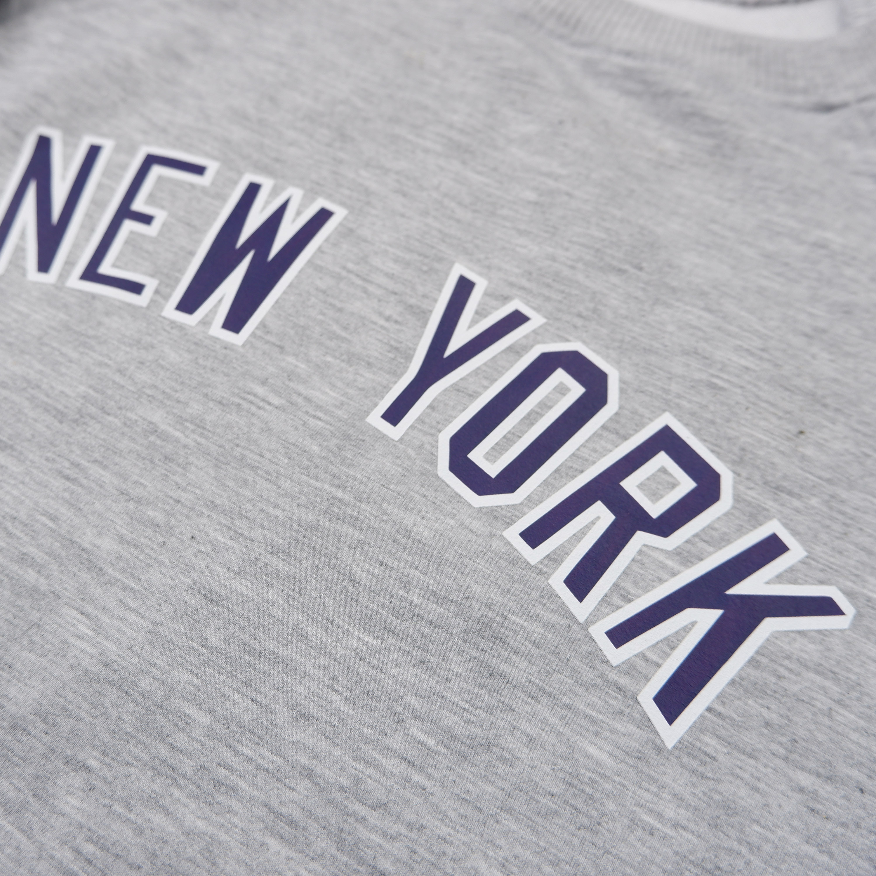 Áo phông dài tay bé trai chất nỉ da cá In hình Newyork màu ghi tàn