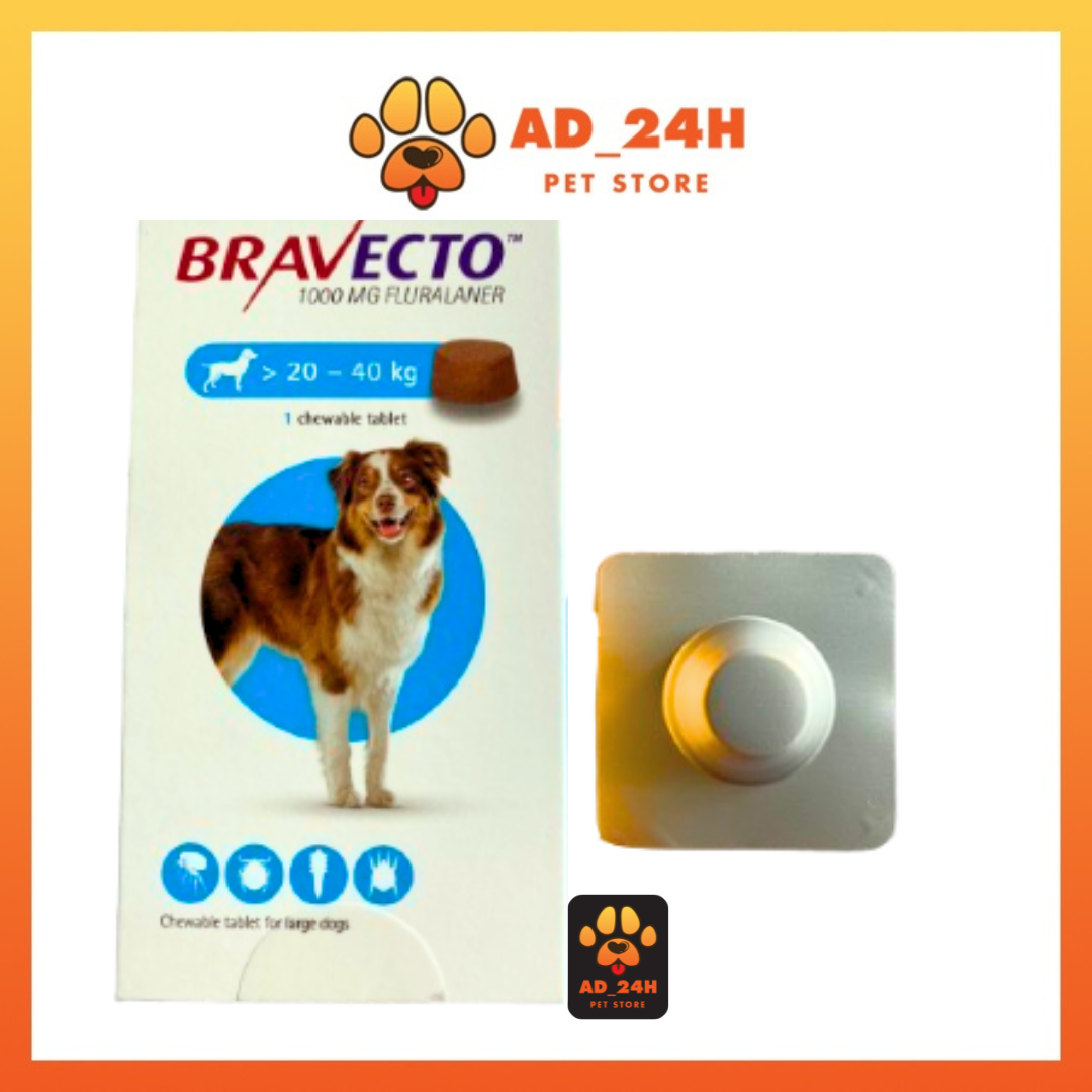 BRAVECTO diệt ghẻ, ve rận, bọ chét (chó 20-40kg) 