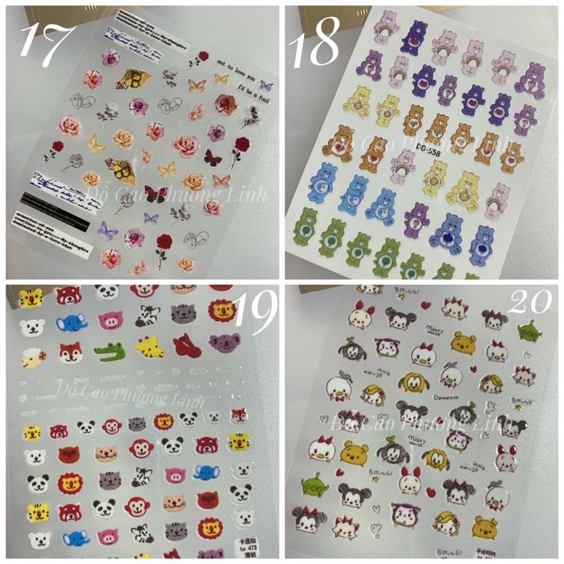 Hình dán móng,sticker nail trang trí đủ kiểu