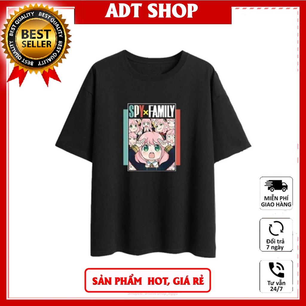 Áo thun đen in hình Anya Gia Đình Điệp Viên Spy x Family thời trang anime chibi giá rẻ ADT|Shop