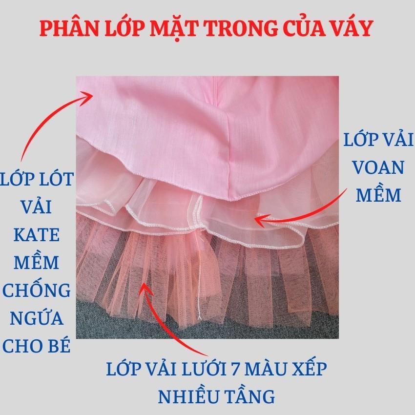 Váy công chúa bé gái mẫu đầm công chúa 7 màu xòe đẹp cho bé yêu  (TẶNG NƠ CÀI TÓC)