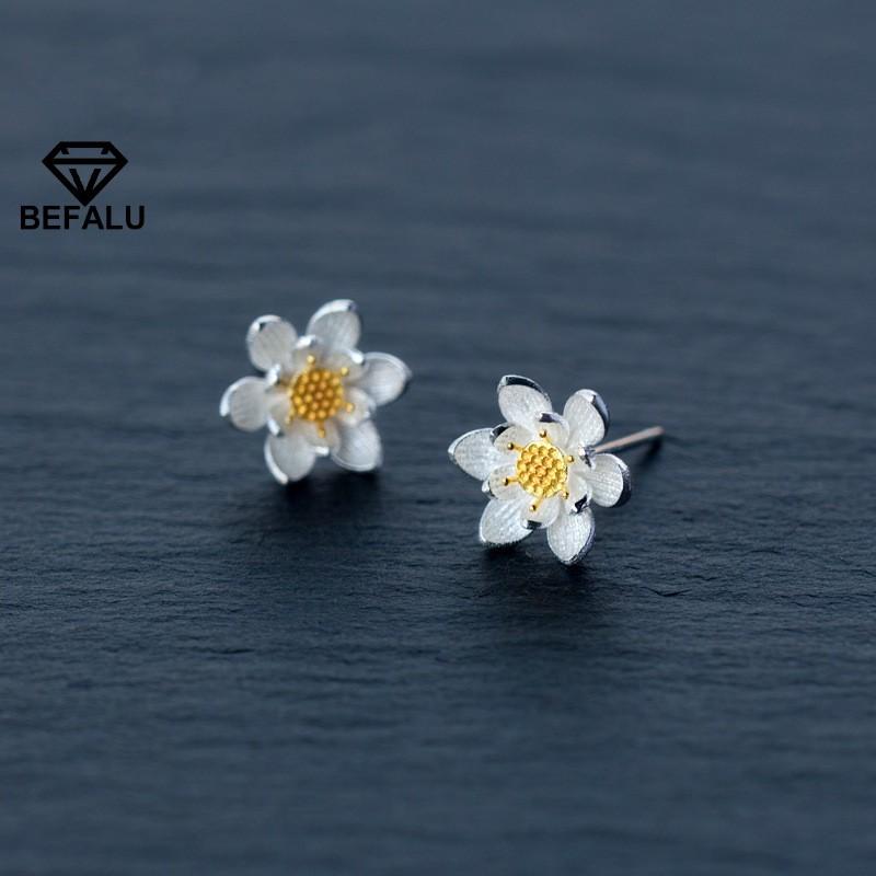 Khuyên Tai Nữ Bạc 925 Hình Bông Hoa BEFALU - BT36