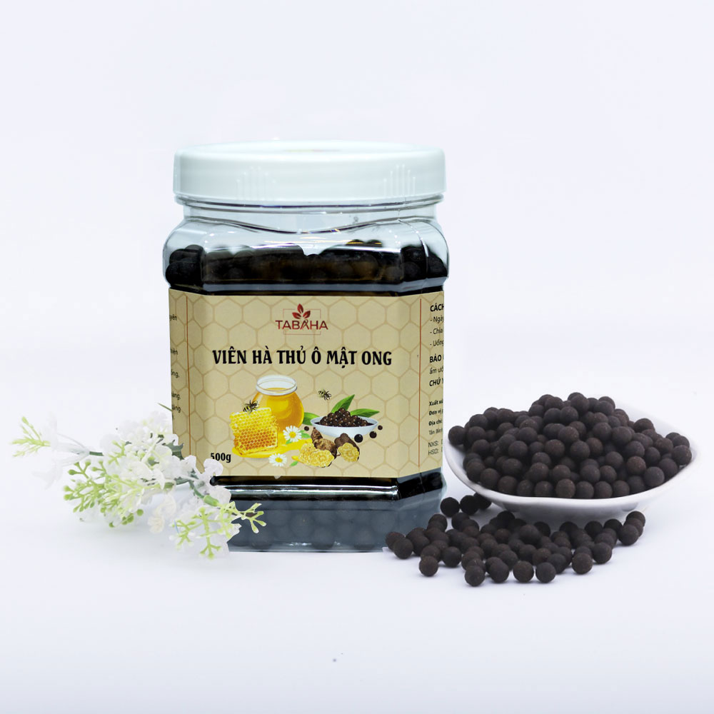 Viên hà thủ ô mật ong Tabaha 500g giúp đen tóc, giảm rụng, ăn ngủ ngon