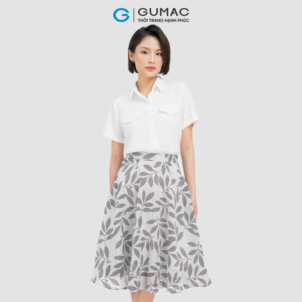 Chân váy xòe họa tiết Gumac VD04009