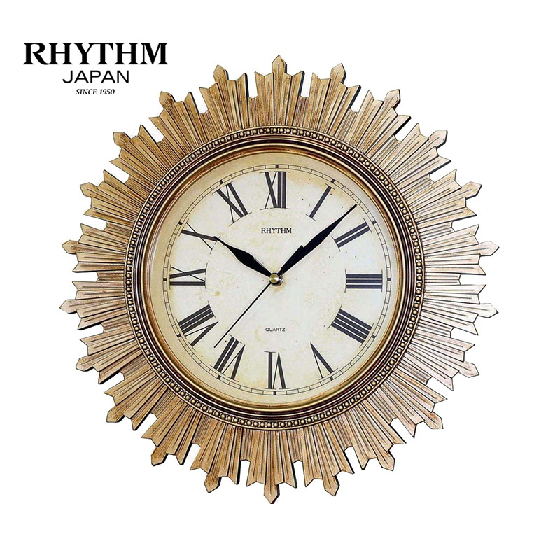 Đồng hồ Rhythm CMG887NR18,  Kt 37.0 x 37.0 x 4.3cm, Vỏ Polyresine. Dùng Pin.
