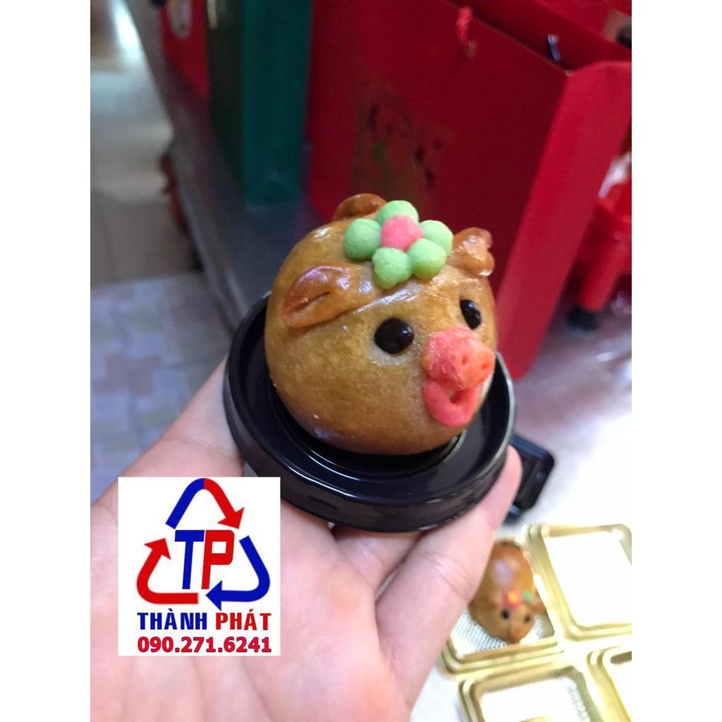 100c Hộp nhựa tròn đế đen - Hộp đế đen nắp cầu đựng bánh đài loan - Hộp nhựa XY68