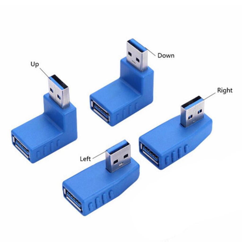 4PC USB A Male to Female Extension Cable 90 Degree Right Angle Adapter Plug
