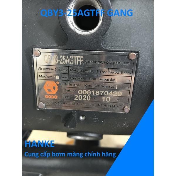 Máy bơm màng khí nén thân gang, GODO QBY3-25AGTFF