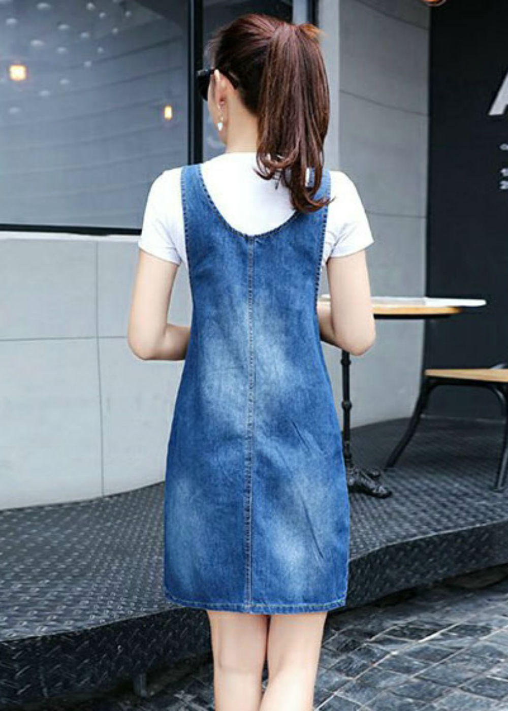 Đầm Yếm Nữ Denim D708 - Xanh
