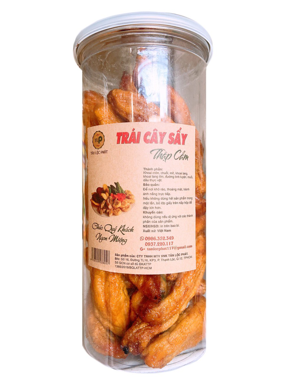 1KG CHUỐI SẤY DẺO ĐÀ LẠT NGUYÊN TRÁI VỊ NGỌT TỰ NHIÊN HIỆU TÂN LỘC PHÁT
