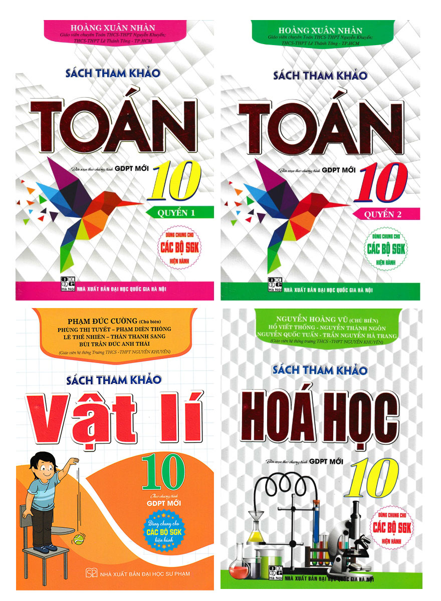 Combo Sách Tham Khảo Toán + Vật Lí + Hóa Học 10 (Dùng Chung Cho Các Bộ SGK Hiện Hành) (Bộ 4 Cuốn) _HA
