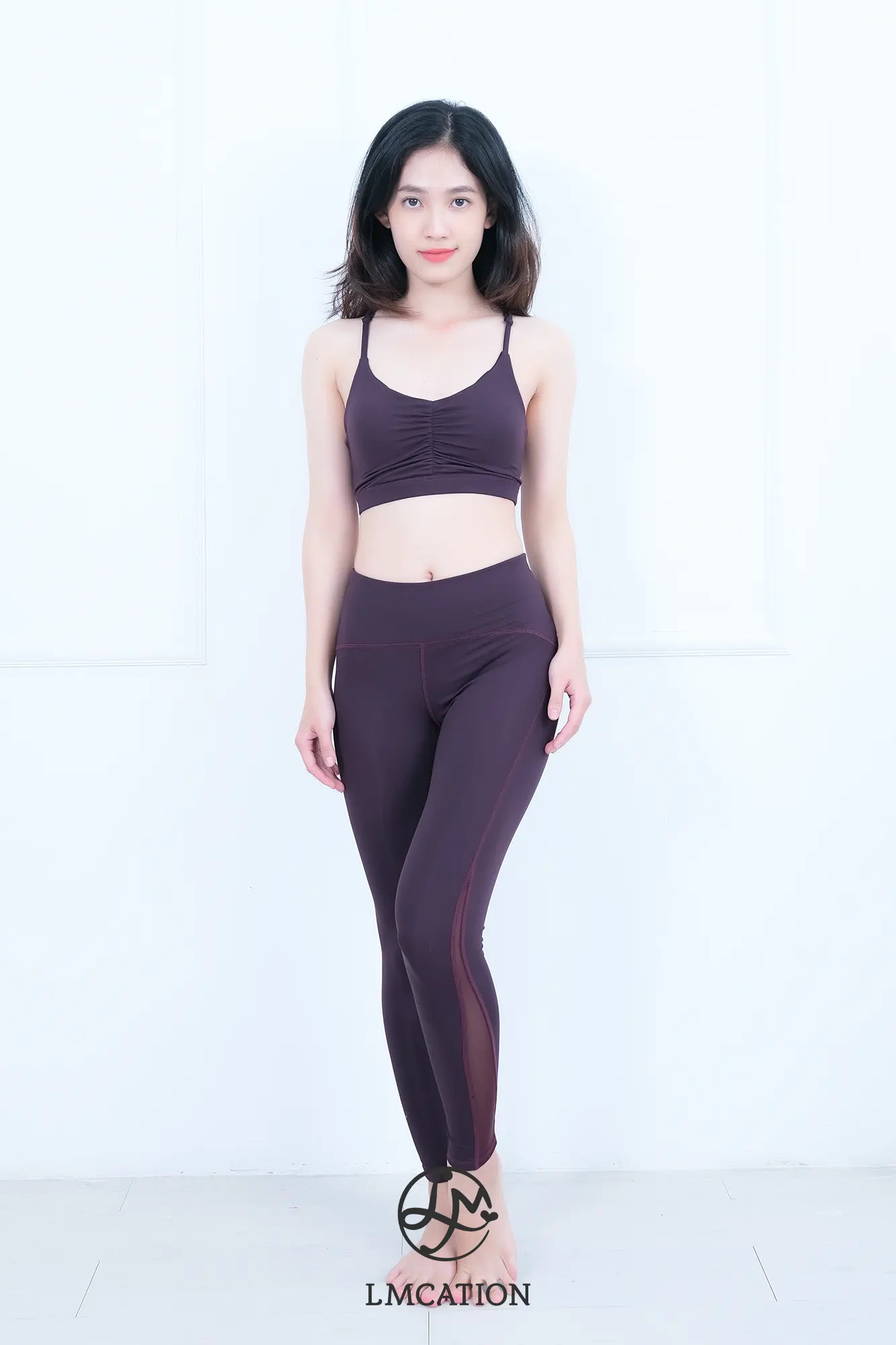 Bộ Đồ Thể Thao Nữ LMcation- Áo Ngực Cao Cấp LMcation Larry & Quần Dài Phối Lưới Venus - Màu tím