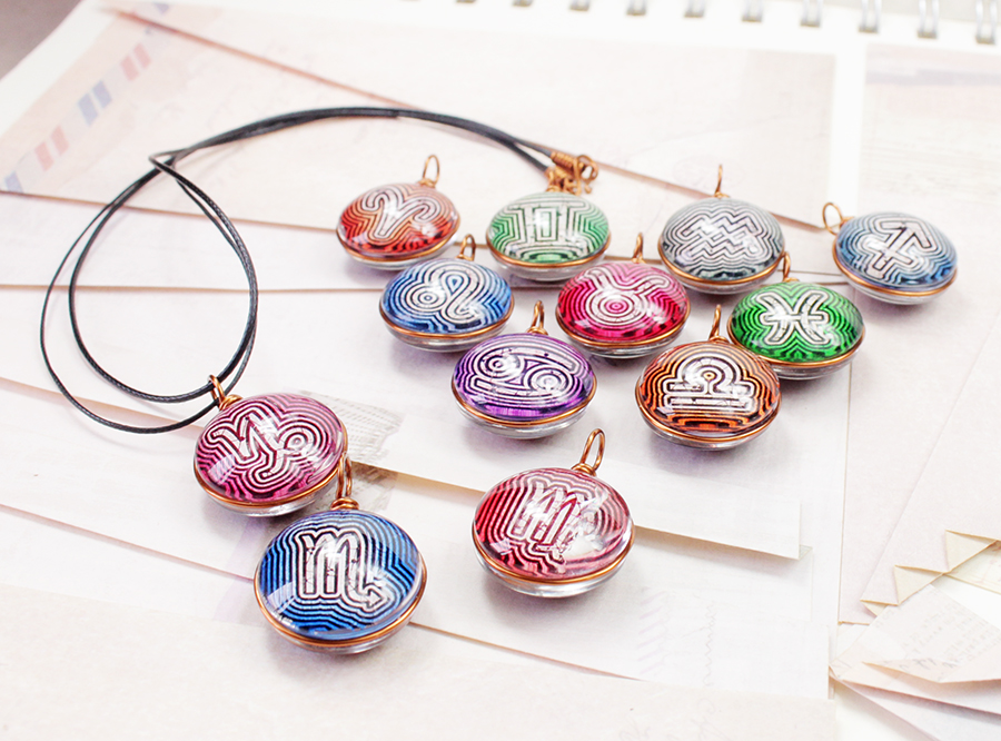 Dây chuyền 12 cung hoàng đạo Zodiac màu sắc tươi sáng 06647-M1