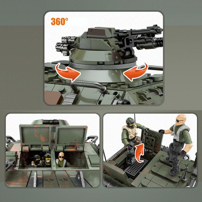 Đồ chơi Lắp ráp Xe thiết giáp M1127, Block 787A Stryker Vehicle, Xếp hình thông minh, Mô hình Quân sự