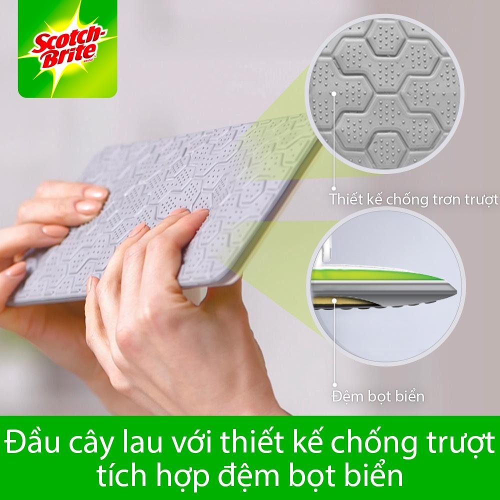 Cây lau nhà siêu tốc dùng khăn giấy thay thế Scotch-Brite 3M đa năng, xoay 360 độ, lấy sạch bụi và tóc mọi ngóc ngách