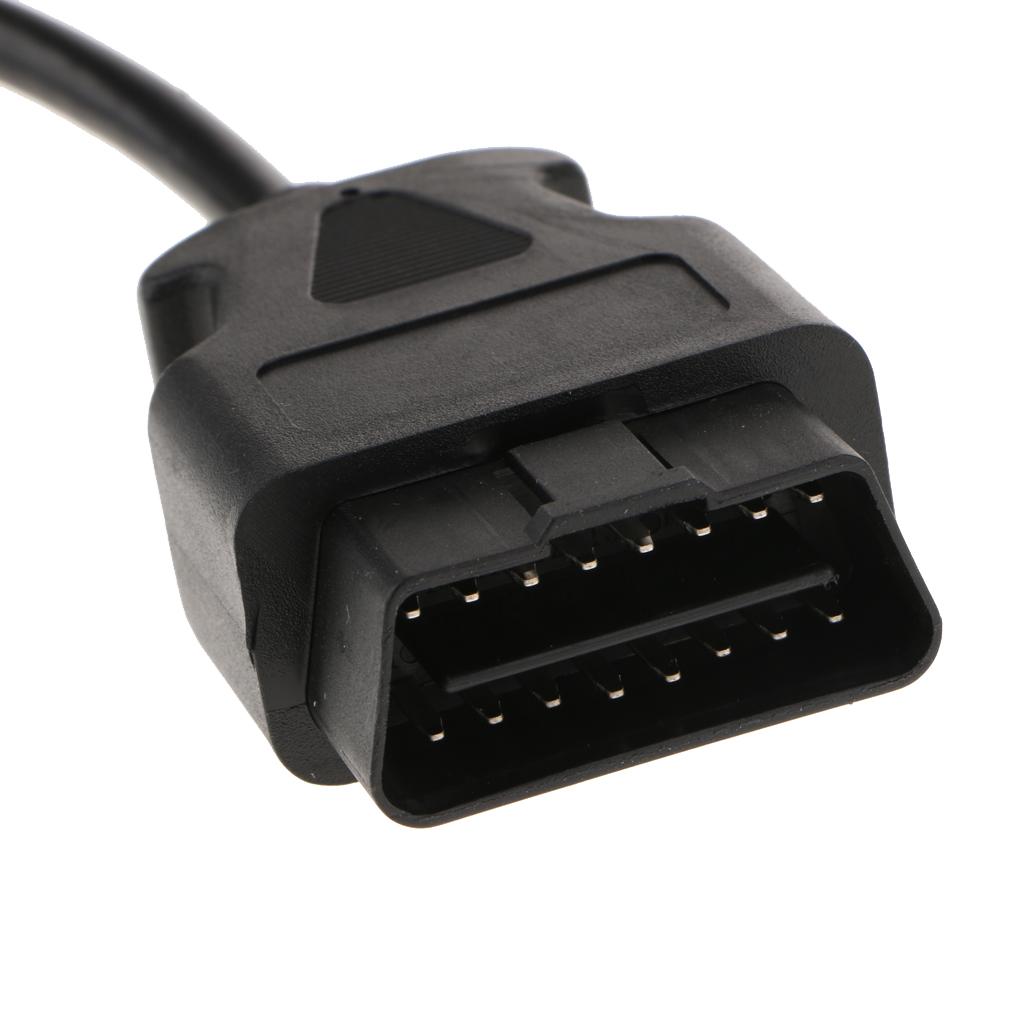 9 Pin Male to 16 Pin Female OBDII Car Diagnostic Connector Cable Adapter