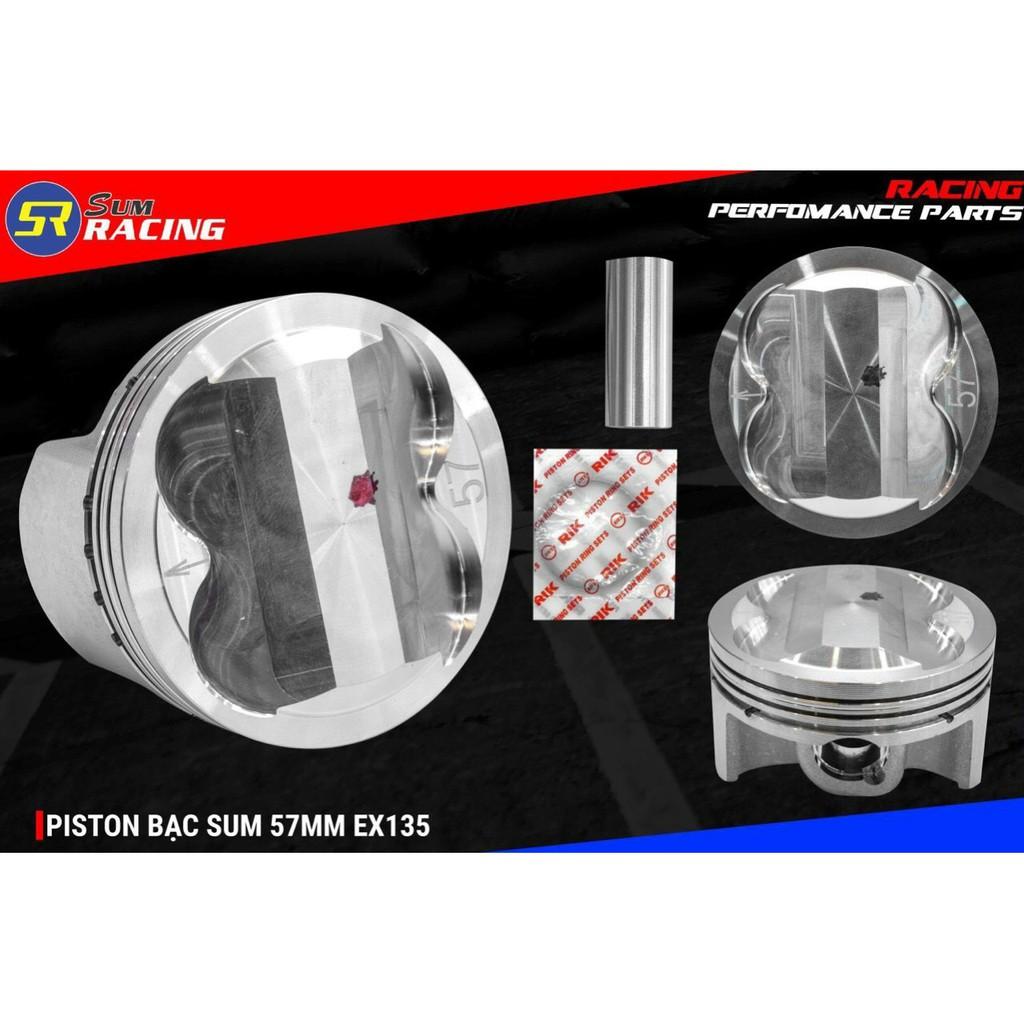 Trái Piston dành cho xe Exciter 57 mm SUM Racing cho Ex 135 150 bạc RIK xịn