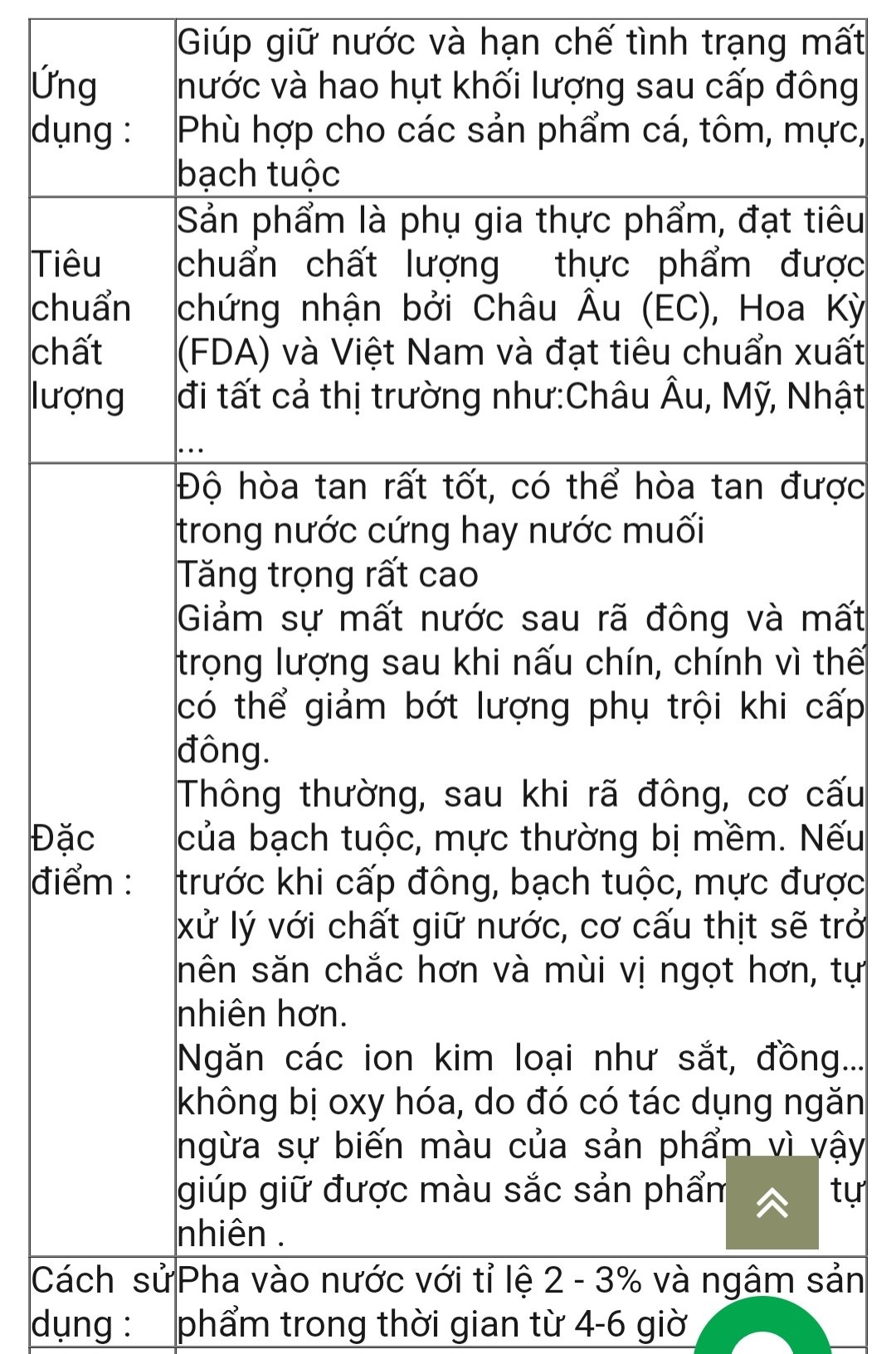 Phụ Gia Tăng Trọng Hải Sản Seaphos