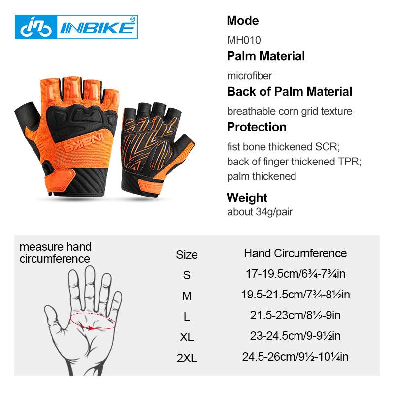 INBIKE Găng Tay Xe Đạp Fingerless Găng Tay Xe Đạp MTB Thể Thao Ngoài Trời Mùa Hè 5Mm Miếng Lót Xe Đạp Ngón Thoáng Khí