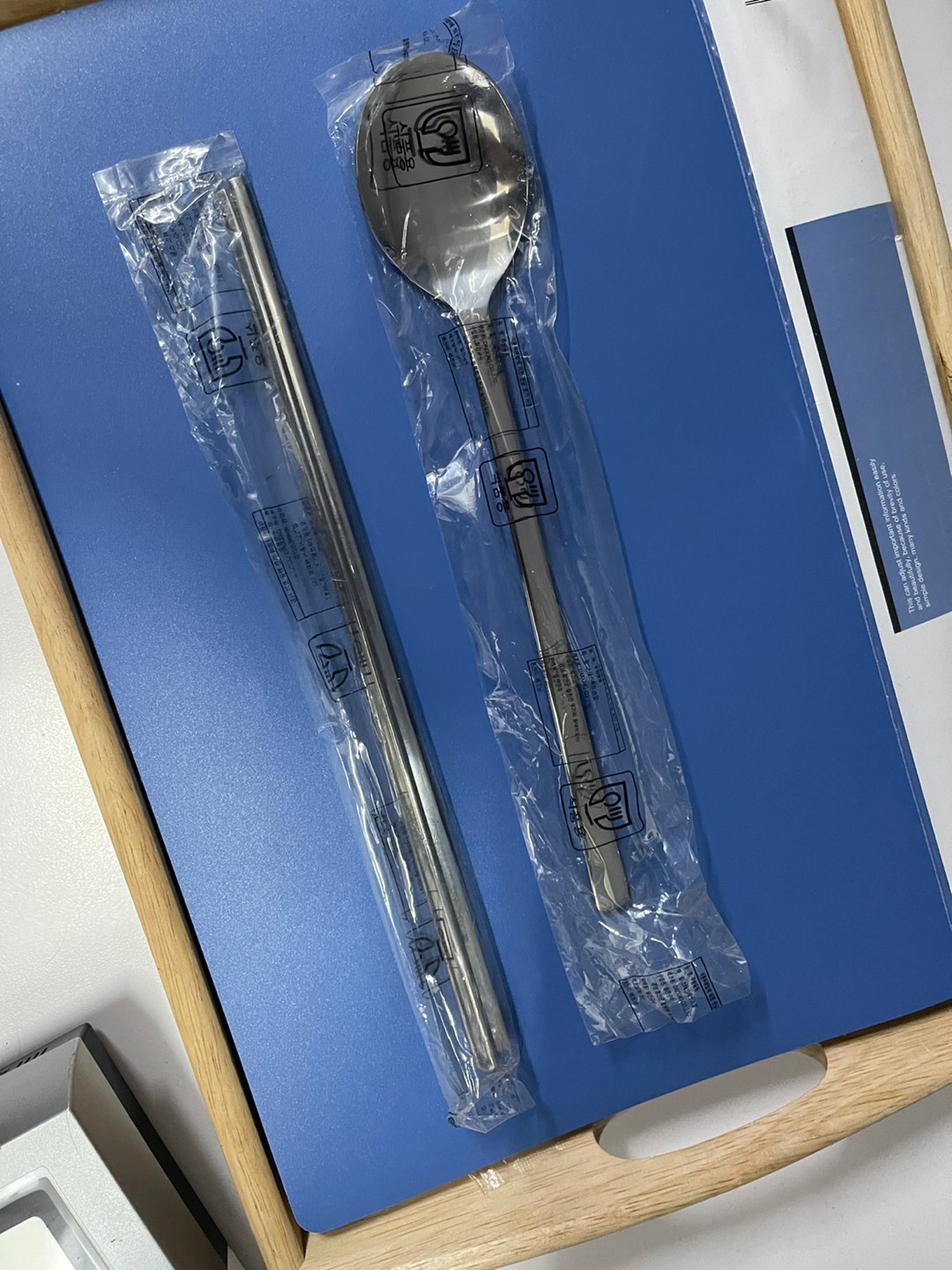 Bộ muỗng đũa inox 304 không hoa văn kiểu Hàn Quốc 23cm