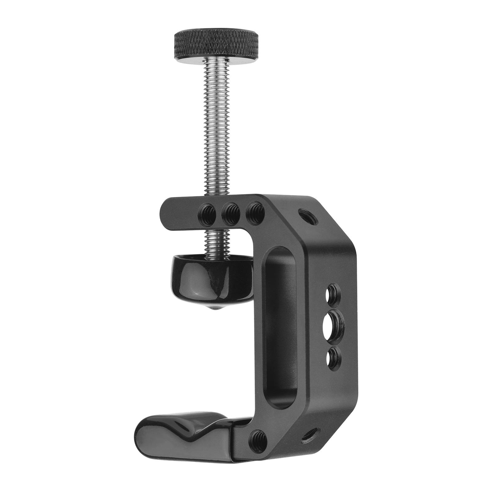 Universal C Clamp Heavy Duty Desktop Mount Clamp Tripod Light Stand Clamp with Standard 1/4 Inch & 3/8 Inch Screw Holes