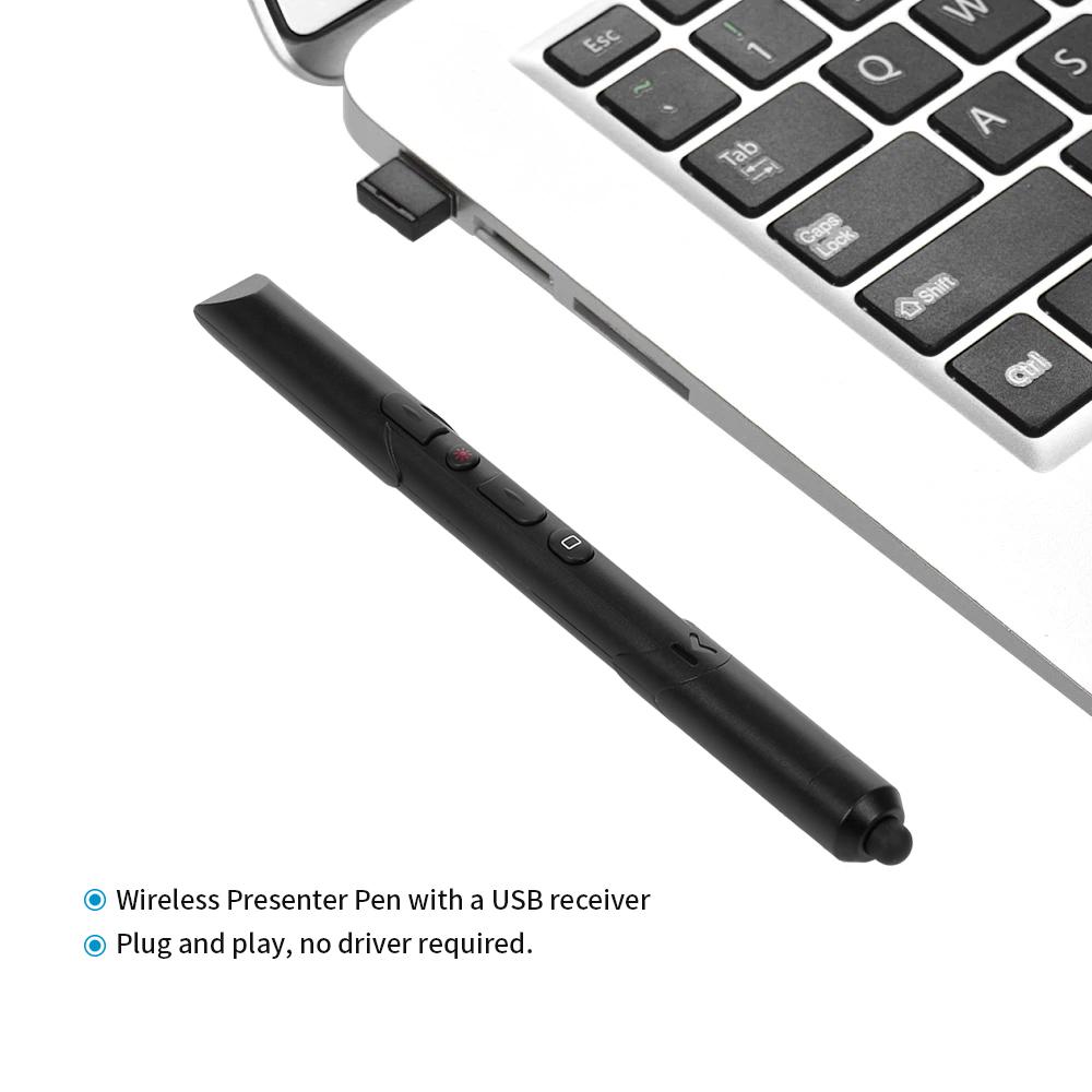 Trình thuyết trình không dây 2.4GHz Bút PPT Clicker USB Điều khiển từ xa cho Hội nghị Giảng dạy Bài giảng