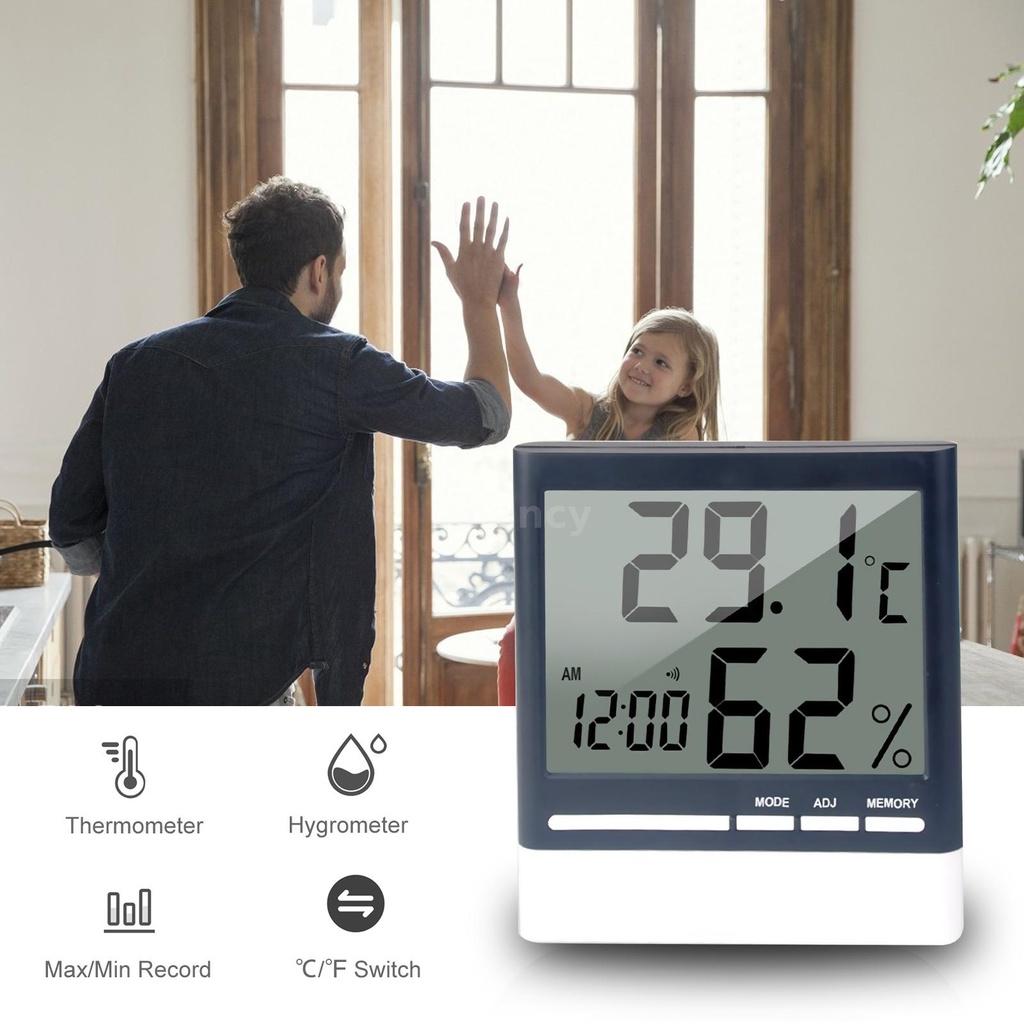 Đồng Hồ Đo Nhiệt Độ Độ Ẩm Kỹ Thuật Số Mini Có Chức Năng Báo Thức Và Chức Năng Lưu Trữ Cho Nhà Ở / Văn Phòng