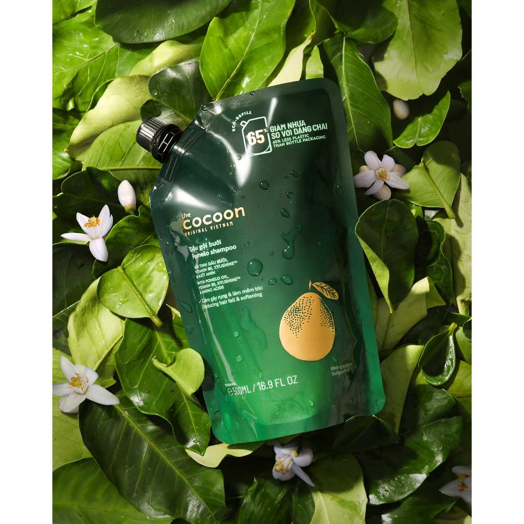 Dầu gội bưởi Cocoon giúp giảm gãy rụng và làm mềm tóc - Túi refill 500ml
