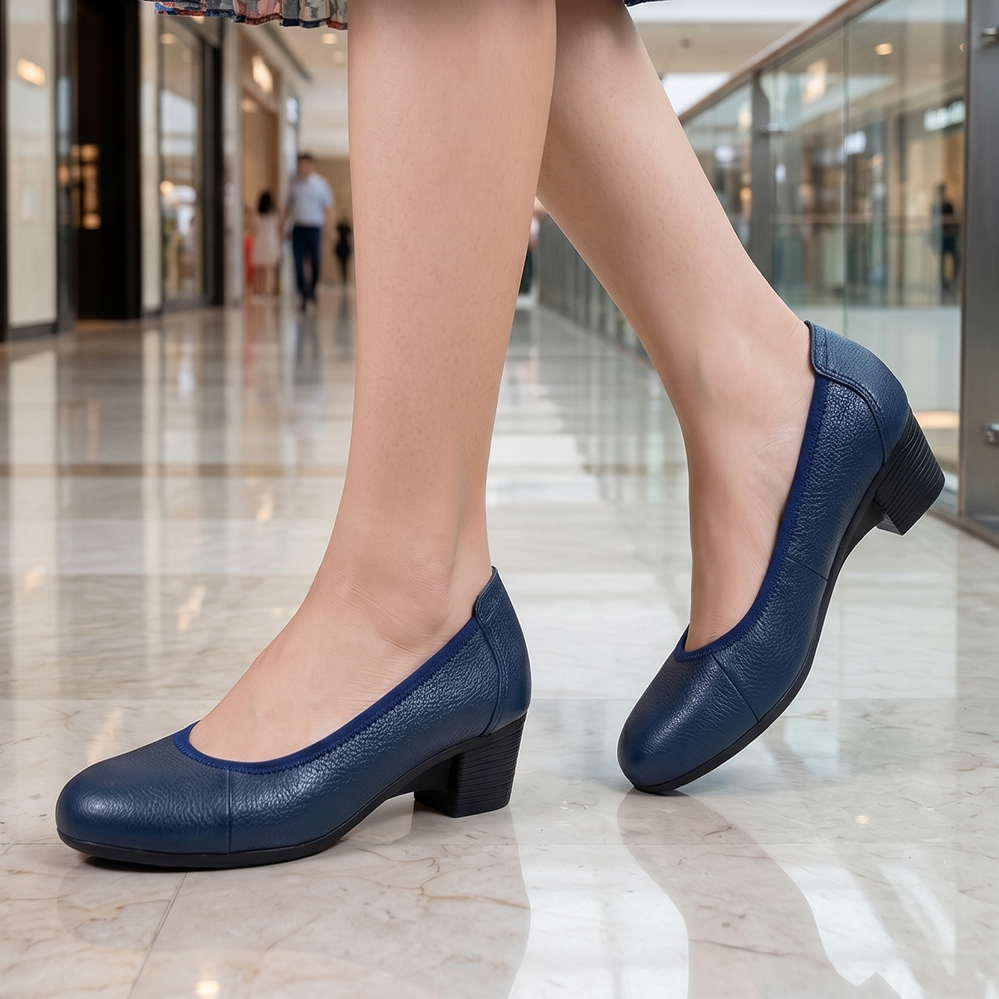 Giày Búp Bê Nữ Cao Gót 5cm HA NAM Da Bò Thật Thời Trang Cao Cấp GBBN2088