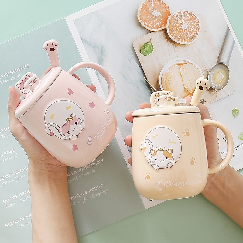 Ly Sứ Cao Cấp Nắp Có Thể Làm Giá Đỡ Điện Thoại – 400ml