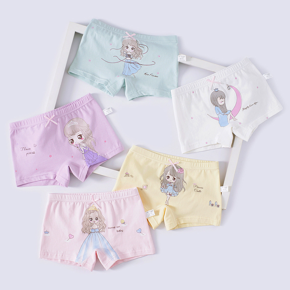 Quần chip bé gái xuất dư Quần lót đùi trẻ em cotton cao cấp mềm mại thoáng mát