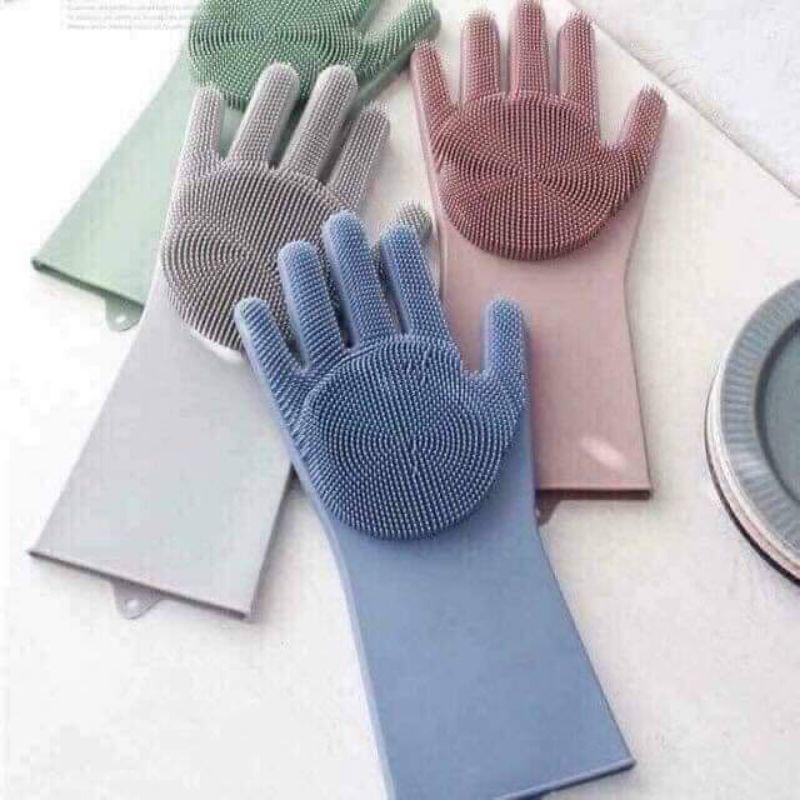 Găng Tay Silicon Rửa Bát Tạo Bọt
