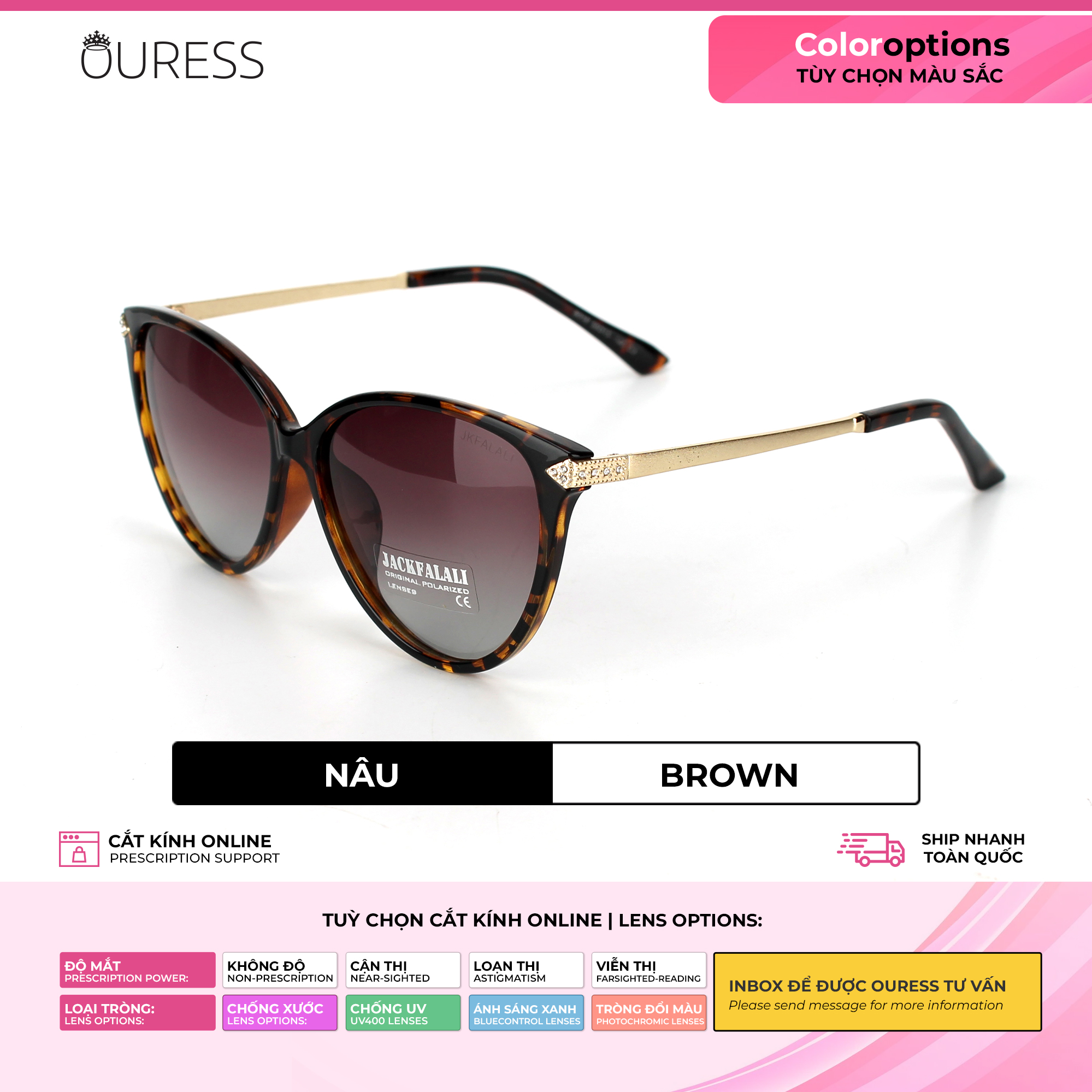 Kính mát sw8018 chống uv thời trang cá tính siêu bền OURESS