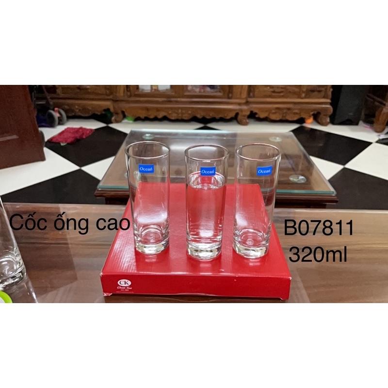 Cốc Cao Trơn B07811-320ml/BB07812-340ml -Ly Thủy Tinh-Cốc Thủy Tinh Ocean-6cái/Hộp