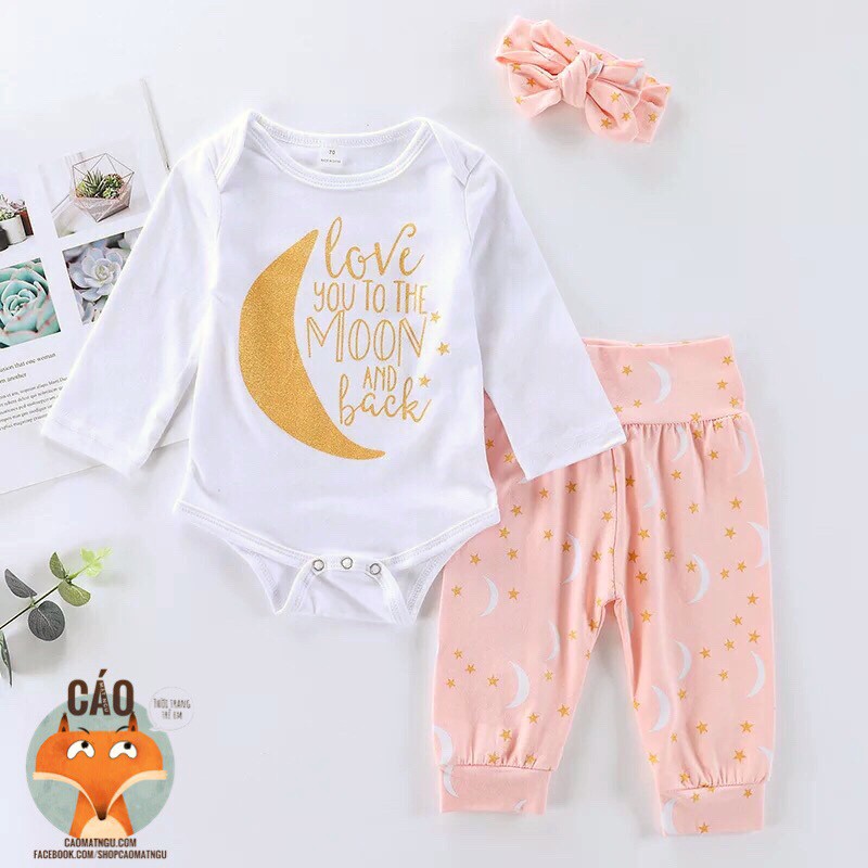 Set body bé gái Moon 3 món giá tốt