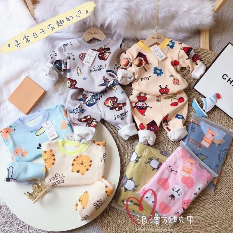 Bộ nỉ lót lông cho bé trai, bé gái sơ sinh 3-13kg, chui đầu